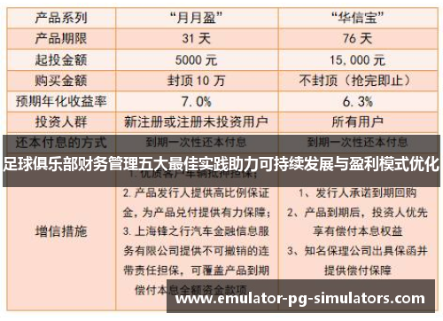 足球俱乐部财务管理五大最佳实践助力可持续发展与盈利模式优化